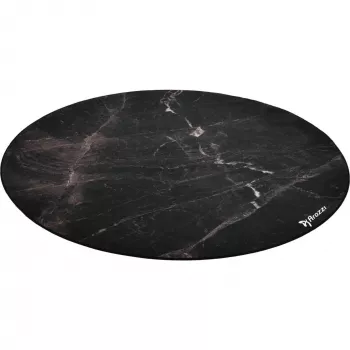 Bodenschutzmatte für Stühle Arozzi Zona Round Floor Pad – Schwarz Marble, Runde Schutzmatte für Hart- und Teppichböden