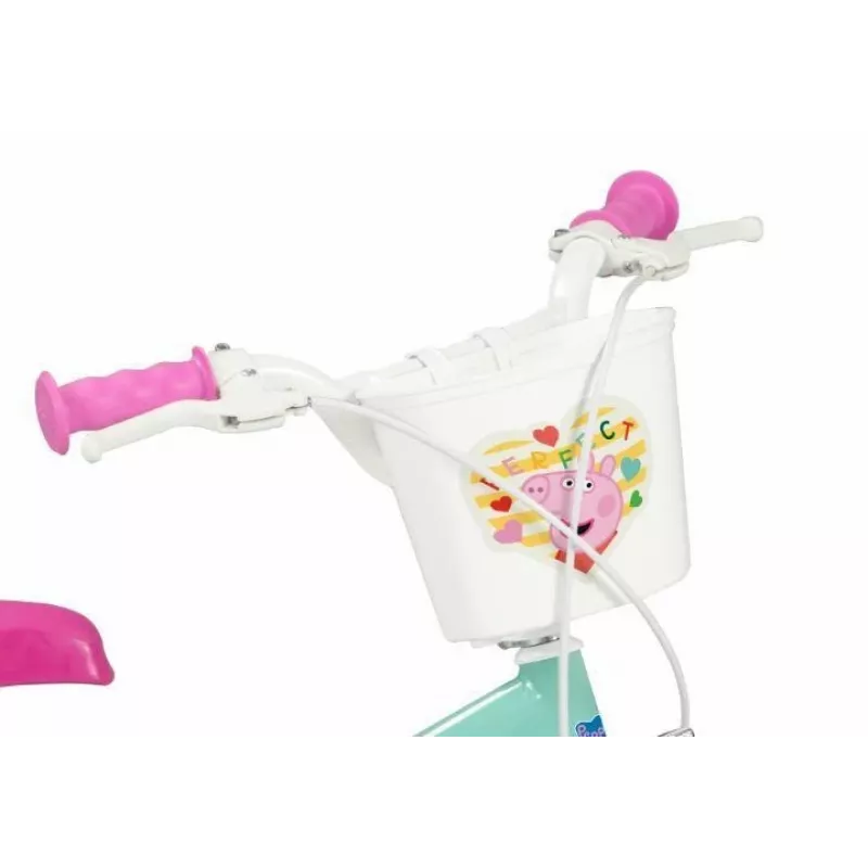 Kinderfahrrad Toimsa Peppa Pig 14-Zoll-Räder, grün, für ca. 3–5 Jahre, Vorder- und Hinterrad-Felgenbremsen, Luftreifen