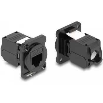 DeLOCK D-Typ-Modul RJ45 Cat.6 Buchse auf LSA Buchse Schwarz 87816