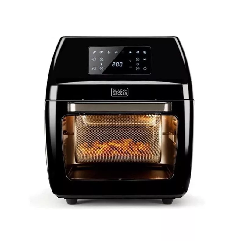 Heißluftfritteuse Black & Decker BXAFO1200E — 12 L, 1700 W, Touch-Bedienung, 40–200°C, Drehspieß, Backen & Frittieren