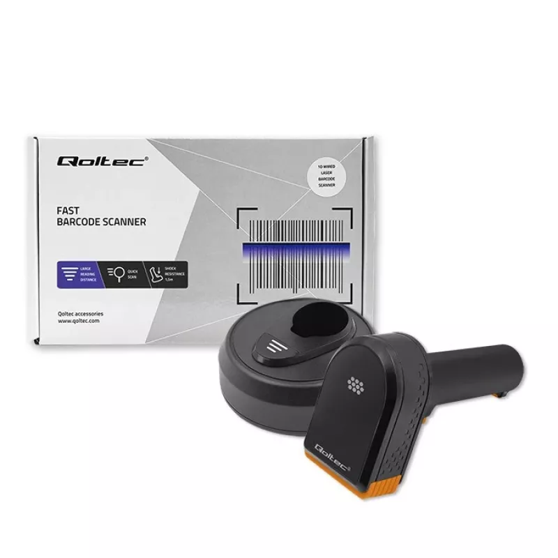 Kabelloser Barcodeleser QOLTEC 50878 1D/2D mit Ladestation