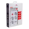 Steckdosenleiste MACLEAN MCE392 W — 4 F-Steckdosen, 3×USB A, 110–240 V, 2,1 A max, 2500 W, 1,5 m Kabel, weiß