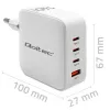 Ladegerät QOLTEC 51828 140W GaN 3×USB‑C PD + 1×USB‑A QC 3.0 – Multiport-Schnellladegerät