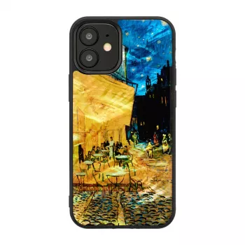 iKins Schutzhülle für Apple iPhone 12 mini — schwarzes „Cafe Terrace“-Design