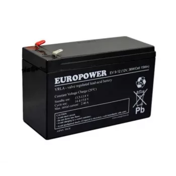 Blei-Säure-Versiegelte Batterie europower EV 12-9 — 12 V 9 Ah für USV und Notstrom