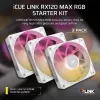 Corsair iCUE LINK RX120 MAX RGB 12 cm Weiß 3 Stück 400-2000 U/min