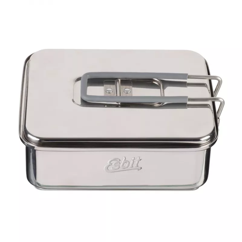 Camping-Kochset ESBIT CS1100ST — Aluminium und Edelstahl, 1,1 L, 659 g, Schwarz/Silber