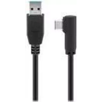 Goobay USB-C™ auf USB A 3.0 Kabel 90°, schwarz, 1 m - USB 3.0-Stecker (Typ A) > USB-C™-Stecker (66501)