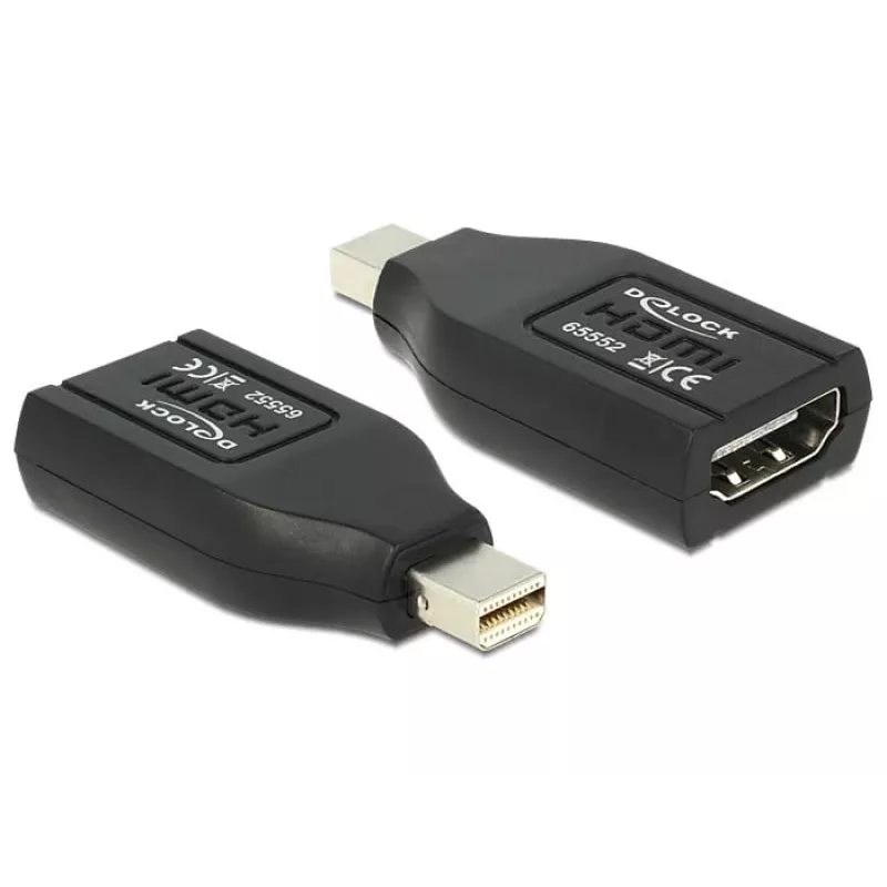 DeLOCK – Video-/Audio-Adapter – HDMI – HDMI, 19-polig (W) – Mini DisplayPort (M) – (DisplayPort 1.1) – Schwarz (65552)