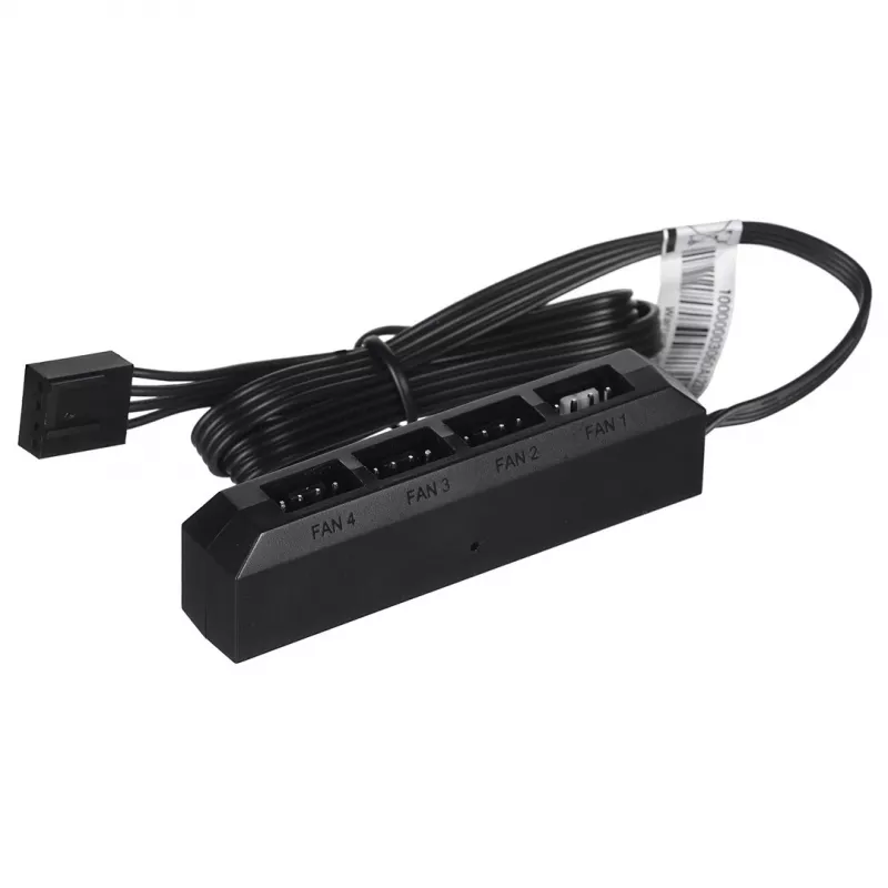 Lüfter-Hub DeepCool FH-04 – 20-poliger ATX auf 4× 3-pol Molex, 0,55 m Kabel, schwarz