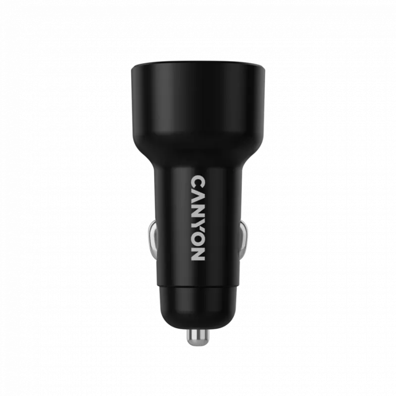 Auto-Ladegerät CANYON OnDrive 60 PD 60W 2xUSB-C — 60W Leistung, 2 USB-C-Anschlüsse, schwarz