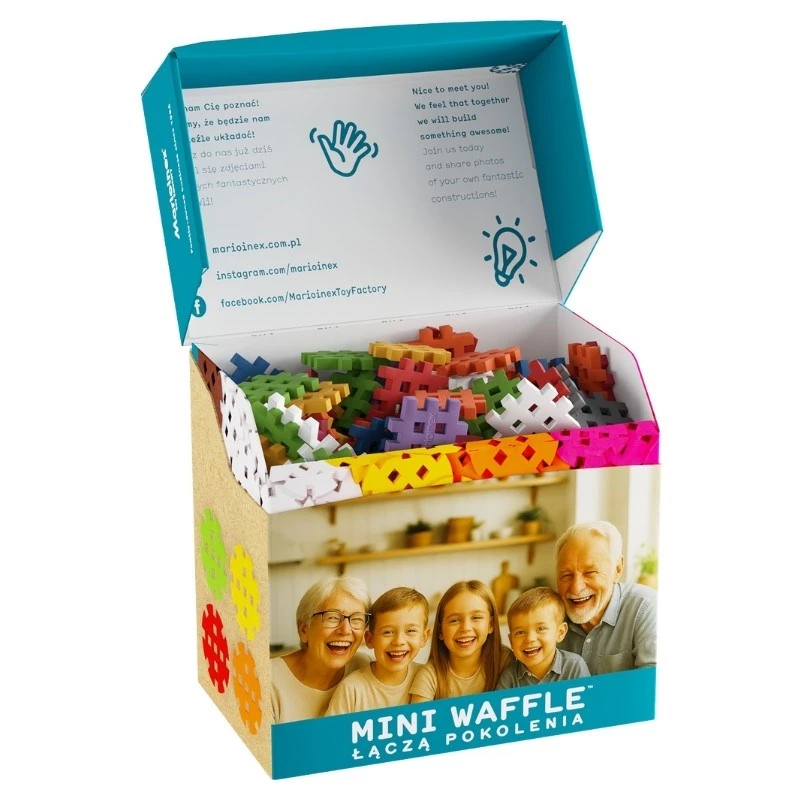 Marioinex Mini Waffel Bausteine Senioren-Set – 200 Teile, mehrfarbig, empfohlenes Alter 6+