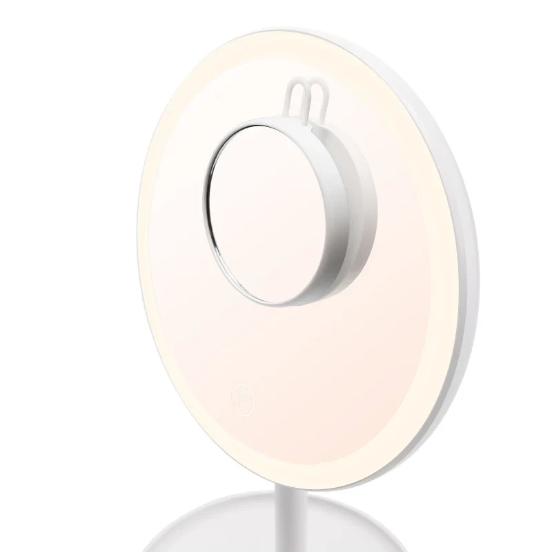 Freistehender LED-Schminkspiegel ETA Fenité rund 20 cm, Touch-Steuerung, USB, integrierte LiPo-Batterie