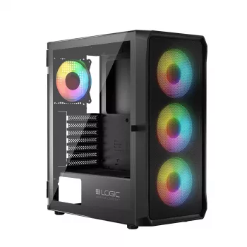 LOGIC CONCEPT Portos ARGB ATX Mid-Tower-Gehäuse, schwarz