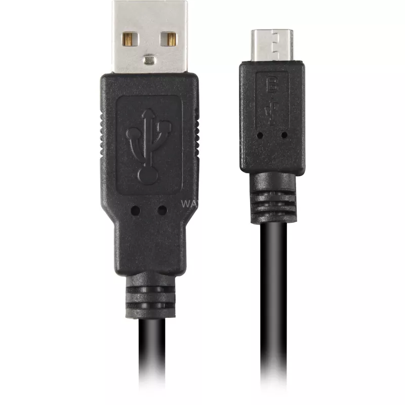 USB 2.0 Kabel, USB-A Stecker > Micro-USB Stecker (schwarz, 3,0 Meter)