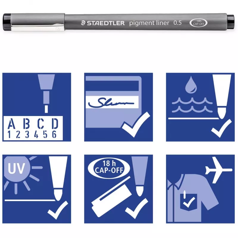 Fineliner Staedtler pigment liner 308 Blau 1 Stück