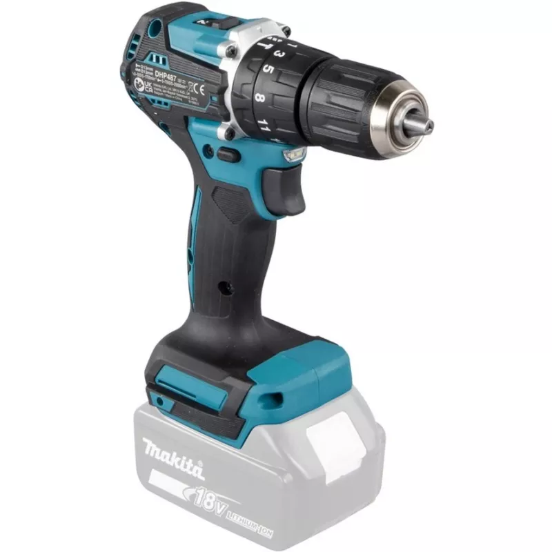 Makita DHP487Z Bohrmaschine 1700 U/min Schlüssellos 1,4 kg Schwarz, Blau