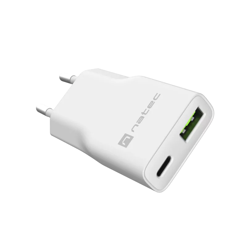Netzteil NATEC Ribera NUC-2376 — 1× USB-A, 1× USB-C, 3 A Ausgang