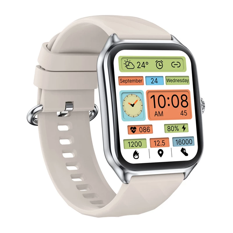 Smartwatch Zeblaze GTS 4 — 1,94 Zoll (4,93 cm) AMOLED 466×466 px, Touchscreen, Wi‑Fi, Metallgehäuse, Silikonarmband (Weiß)