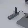 SAVIO USB-A-Hub mit RJ-45 Gigabit Ethernet AK-57 — 3× USB-A + RJ-45, USB 3.2 Gen 1 Micro‑B Host, 5 Gbit/s, 4 Ports, grau