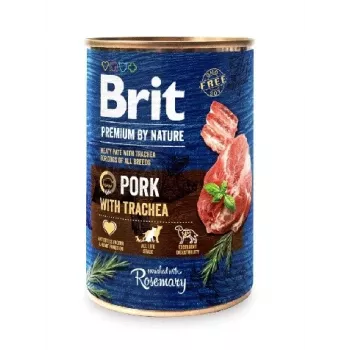 Nassfutter für Hunde Brit Premium by Nature Schwein mit Luftröhre 400 g, getreidefrei, für alle Rassen und Altersstufen