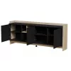 Cama PORTO 3D Kommode 190x38x77 Eiche/schwarz