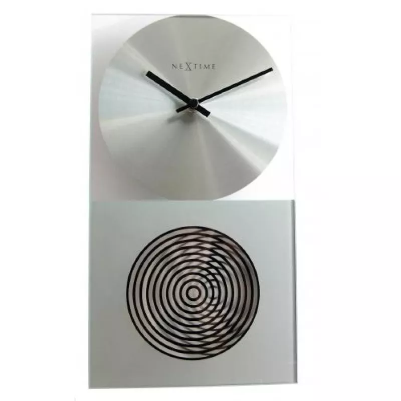 NeXtime klok 3028 OP Uhr, 16x30,2 cm, Wand, Glas, Silber