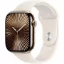 APPLE Watch Series 10 GPS + Cellular 46 mm Titan-Gold-Gehäuse mit Starlight Sportband – S/M