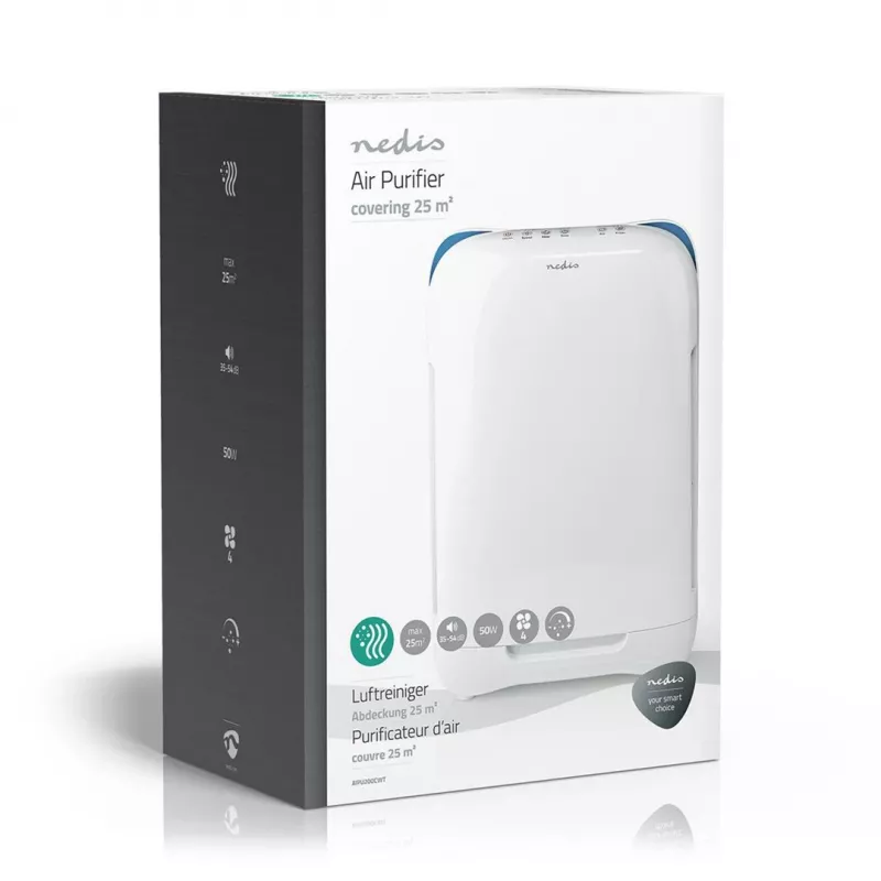 Nedis AIPU200CWT Luftreiniger 25 m² 54 dB 50 W Weiß