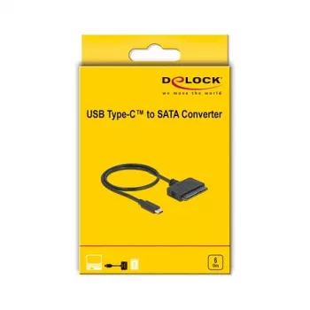 DeLOCK 63803 Kabel-Adapter USB C 22-Pin SATA Schwarz 0,5 m