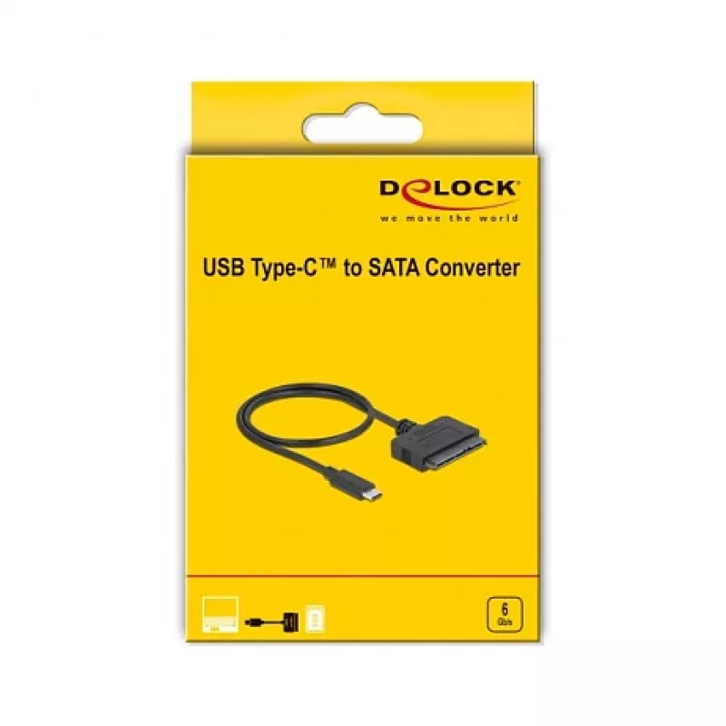 DeLOCK 63803 Kabel-Adapter USB C 22-Pin SATA Schwarz 0,5 m