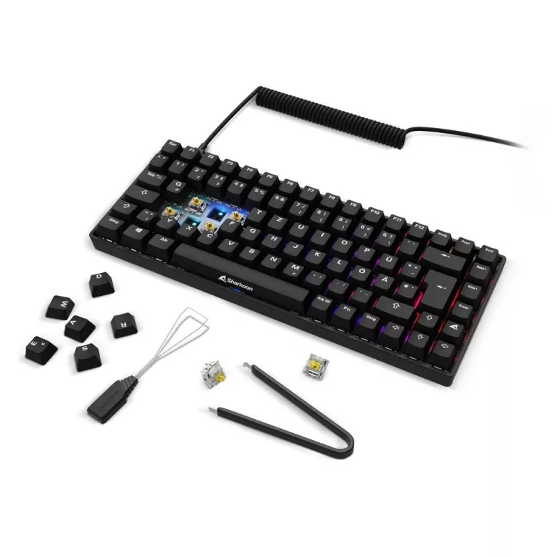 Mechanische Gaming-Tastatur Sharkoon Skiller SGK50S3 PBT Schwarz Gelb RGB