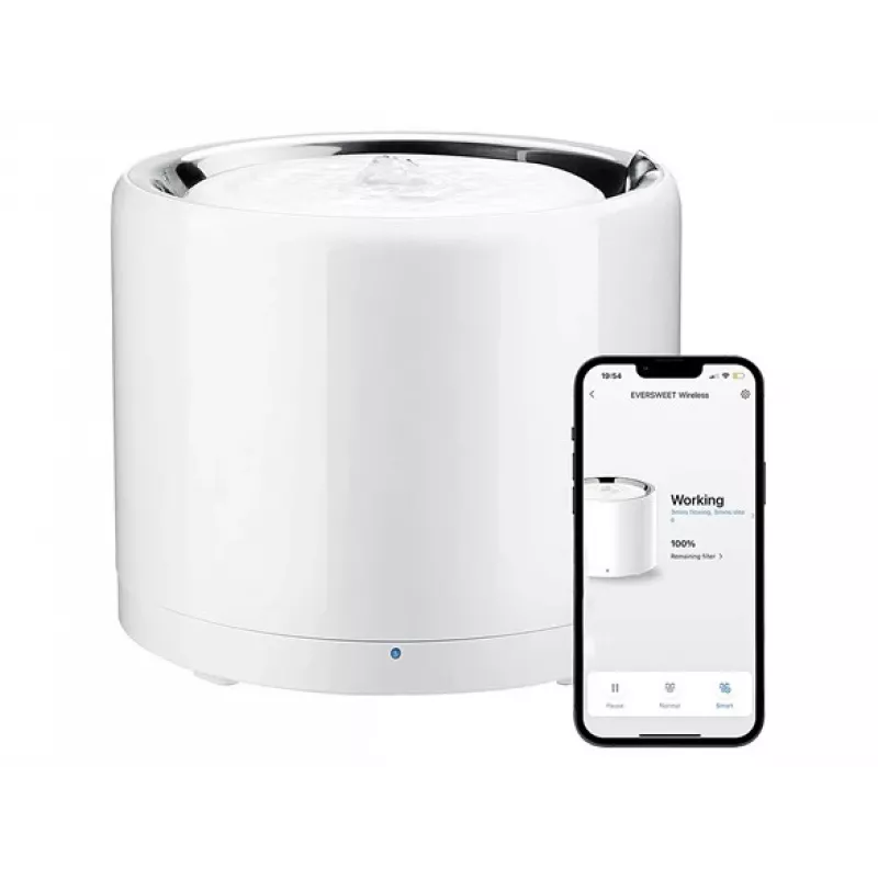 PETKIT EverSweet 3 Pro UVC Hunde-/Katzentränke Acrylnitril-Butadien-Styrol (ABS), Silikon, Edelstahl Weiß Universal Automatische Haustiertränke