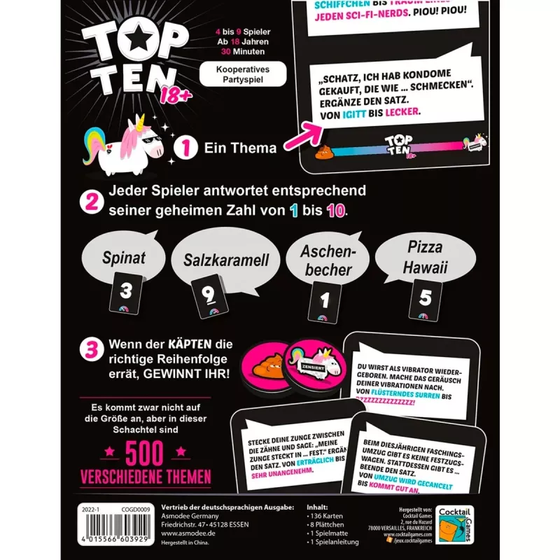 Top Ten 18+, Partyspiel