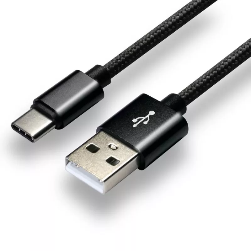 everActive Kabel USB-C 1 m - Schwarz, geflochten, Schnellladen, 3 A - CBB-1CB