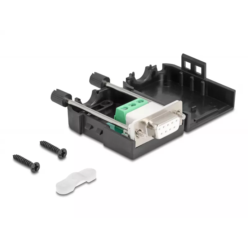 DeLOCK 90655 Kabelverbinder D-Sub 9 3-polige Reihenklemme Schwarz Grau