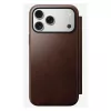 Nomad Modern Leather Folio Handyhülle Cover für iPhone 17 Pro Max — Braun, Leder, 6,3 Zoll Bildschirm, 4 Kartenfächer