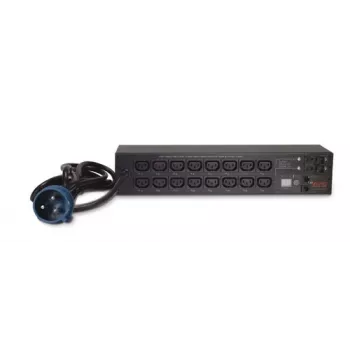 Stromverteilungseinheit APC AP7922B — 16 C13 Steckdosen, gemessene und schaltbare PDU, 2U, 200–230 V, 32 A, 3,05 m Kabel, Schwarz