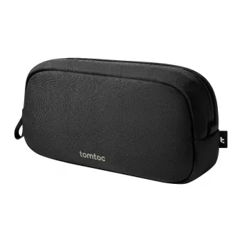 Accessoire-Tasche Tomtoc Light-T12 von Tomtoc (schwarz) — kompakter Organizer für Kabel und Kleintechnik