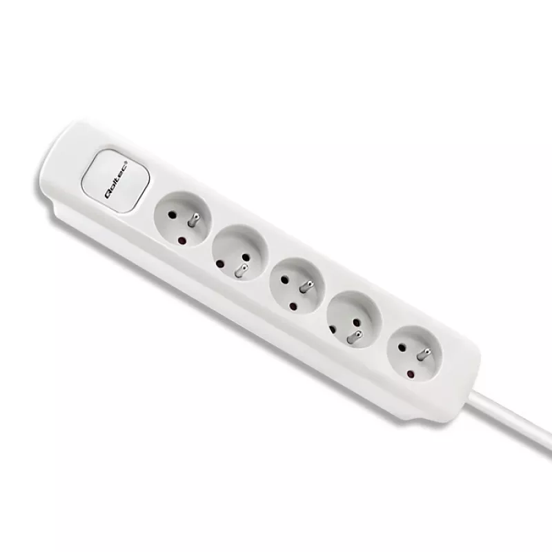Power Extension Qoltec 50276 1,8 m 5 AC-Steckdosen Innenbereich Weiß