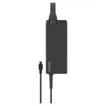 Innenbereich-AC-Ladegerät SAVIO ZA-01, 65W USB‑C PD 3.0, 100–240V Eingang, einzelner Anschluss, schwarz