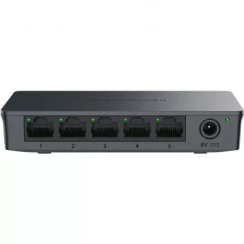 Grandstream GWN7700 Layer 2 Unmanaged Switch 5x Gigabit Ports 10Gbps Switching Capacity 802.1p QoS Schwarz Desktop/Wandmontage 5VDC