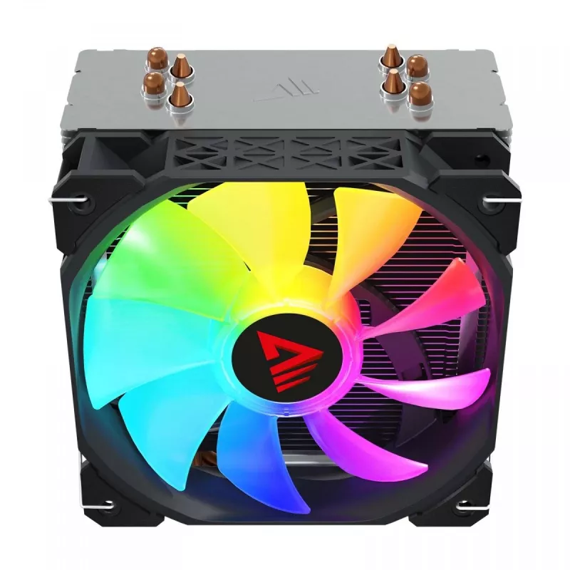 CPU-Luftkühler SAVIO SAVGCOVORTEXX2ARGB mit 4 Heatpipes, 120-mm-ARGB-Lüfter, schwarz
