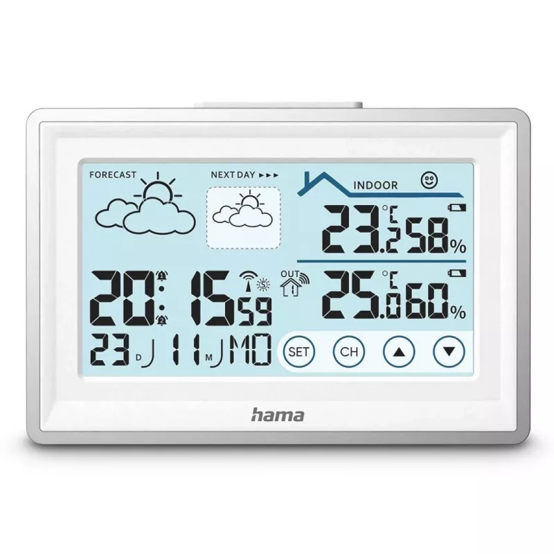 Hama 00222228 digitale Wetterstation weiß Batterie