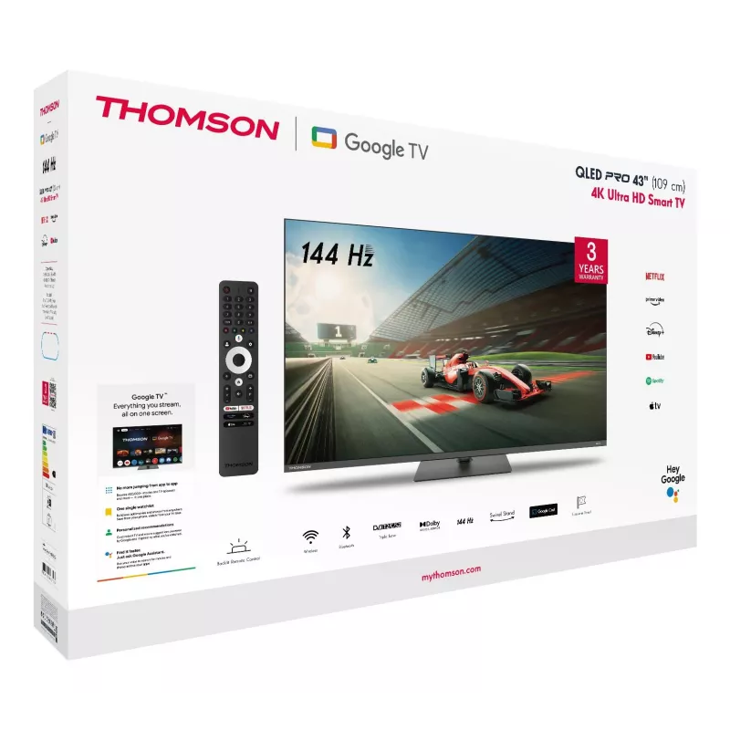 TV Set | THOMSON | 43 inch | 4K Ultra HD | 3840 x 2160 Pixel | Flach | 16:9 | QLED Pro | 43QG7C04