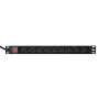 Stromverteilereinheit GEMBIRD EG-PDU-9F2F — 9 französische (Typ E) Steckdosen, 1HE-Rack, 16A, 2 m Kabel