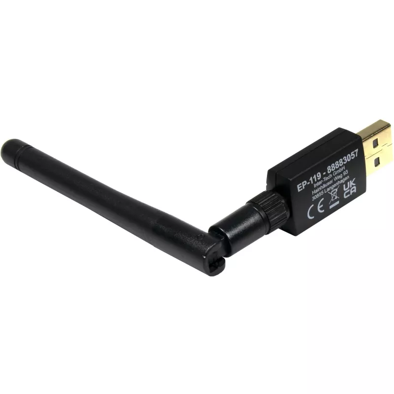 USB-WLAN-/Bluetooth-Adapter INTER-TECH EP-119, Wi-Fi 5 (802.11ac) Dualband 600 Mbit/s