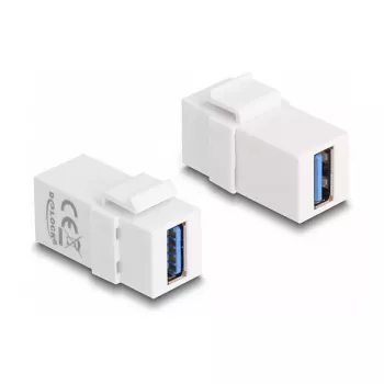 DeLOCK Keystone-Modul USB 3.0 A Buchse zu USB 3.0 A Buchse weiß 1:1
