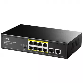 Cudy FS1010P Netzwerk-Switch Fast Ethernet (10/100) Power over Ethernet (PoE) Schwarz