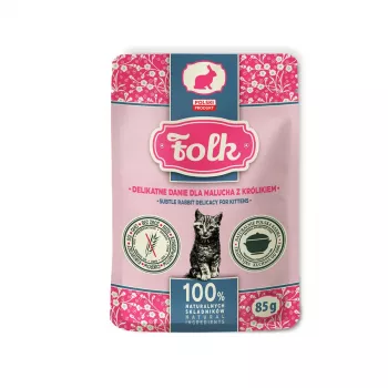 FOLK Kitten Zarte Kaninchen-Delikatesse - Nassfutter für Katzen - 85g